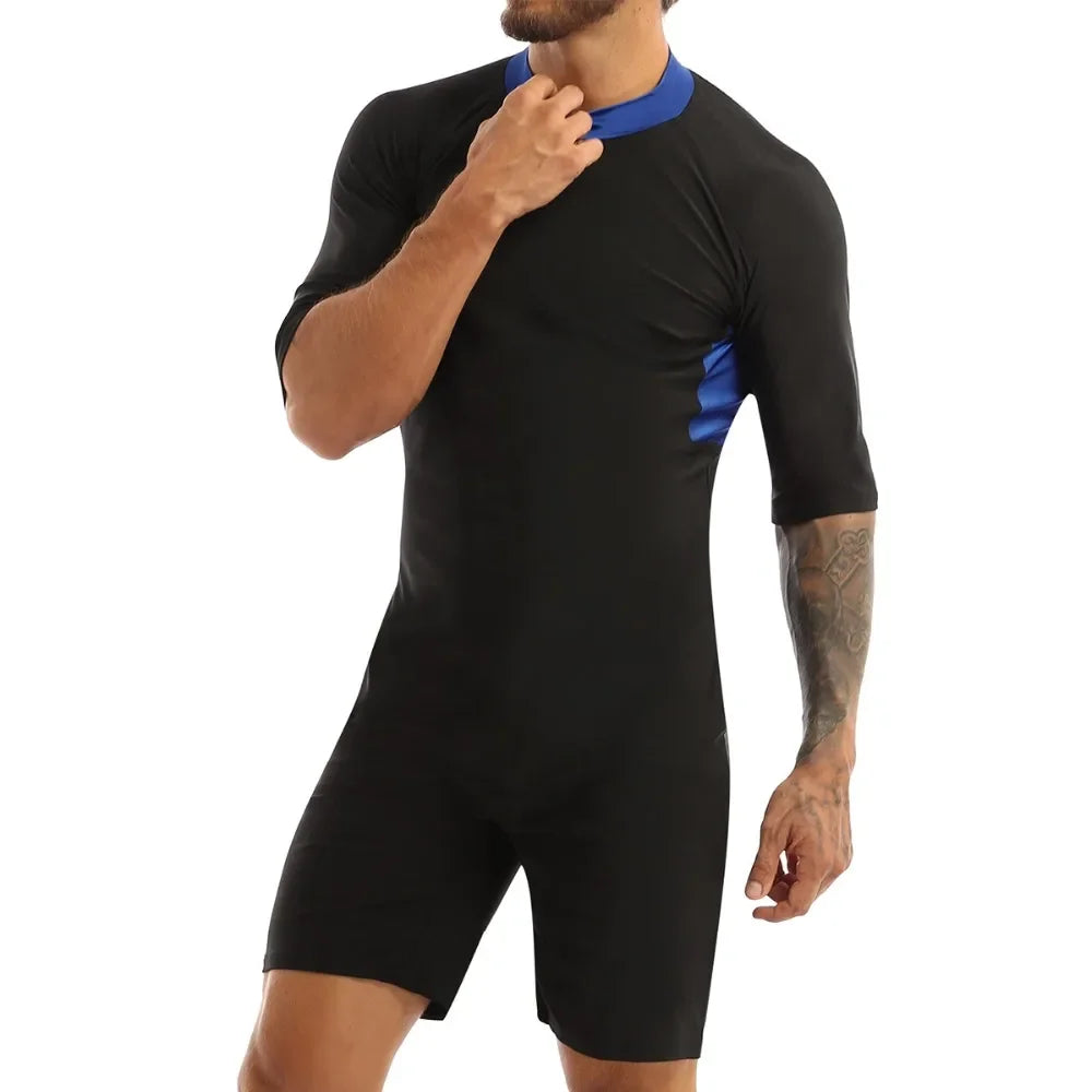 Swimwear Mens Leotard Swimsuit Shorty Wetsuit Diving Swimming Snorkeling Surfing Scuba Swim Bodysuit Jumpsuit Warm Swimwear