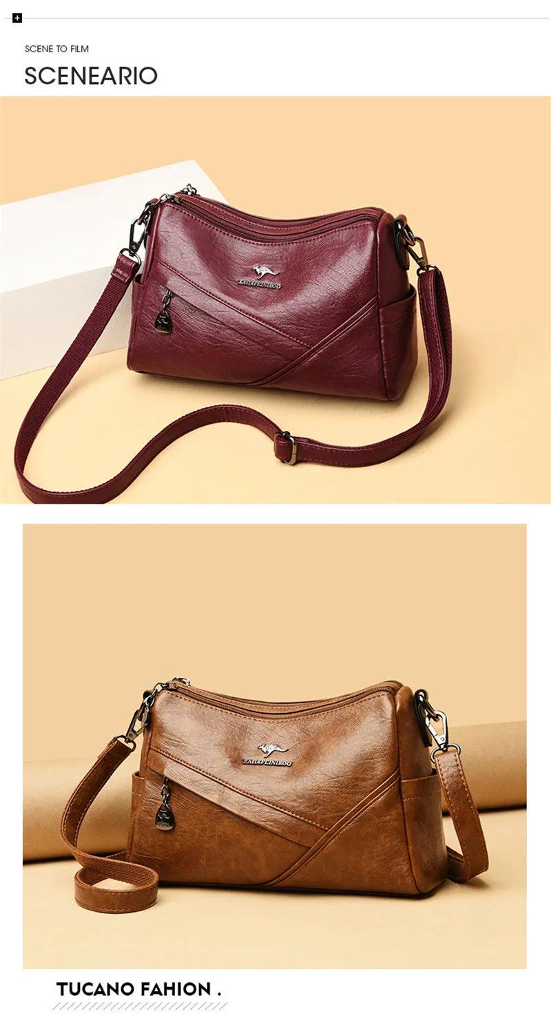 Designer luxury handbags 2024 new vintage soft leather tote bags for women multi-pocket shoulder messenger high quality