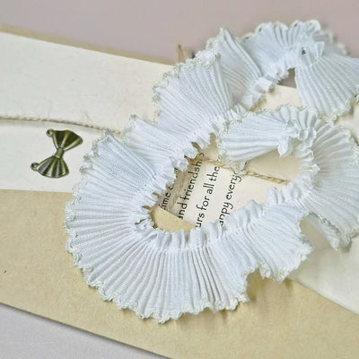 4M/lot 3cm Wine red/pink/Beige Chiffon Pleated Lace Dog Tooth Ruffle Lace Trimming for Dress Pet Cloth Home Decoration X1496