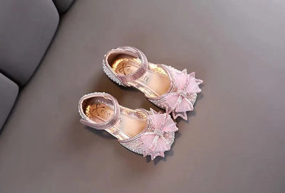 Children's  Comfortable  Princess Shoes | Kids Flat Shoes With Glittery Bow | Little Girl's Spring/Summer Fashion Sandals