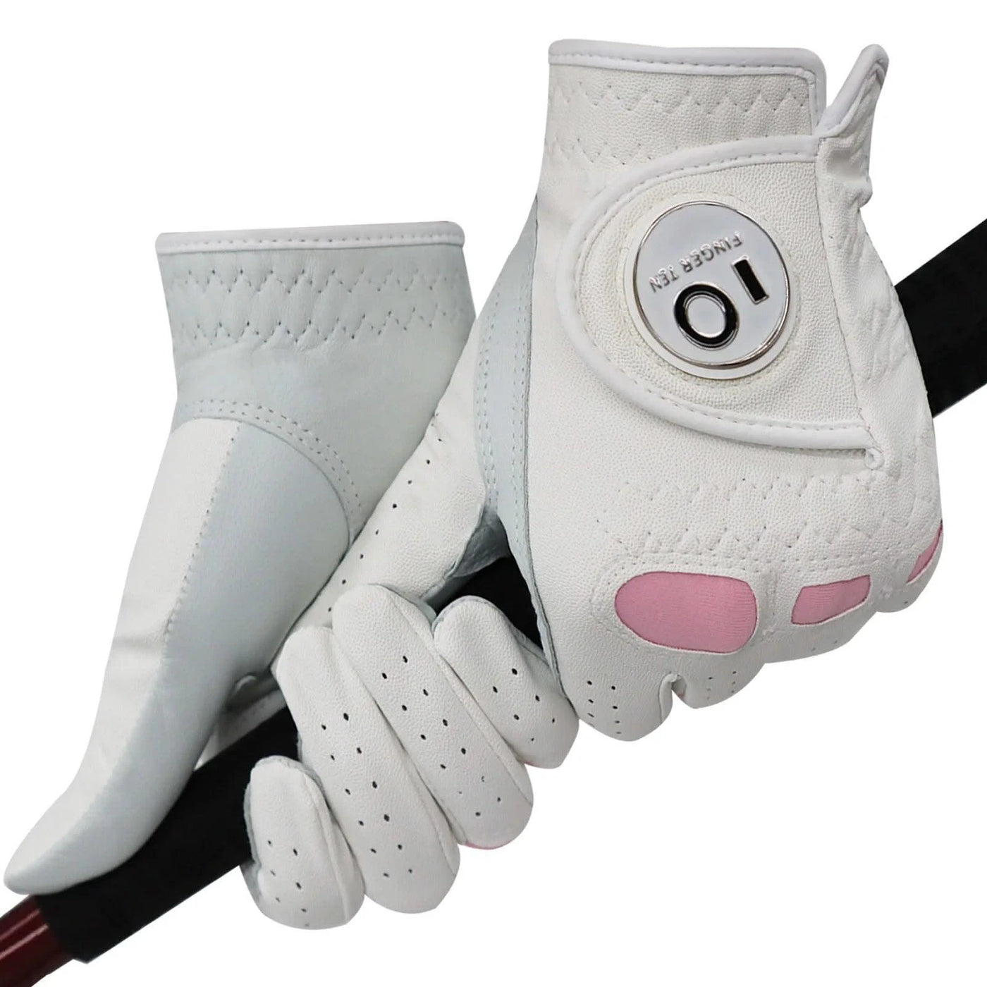 6 Pcs Rain Grip All Weather Womens Golf Gloves Ladies Left Hand Right Soft Cabretta Leather Glove with Ball Marker for Women