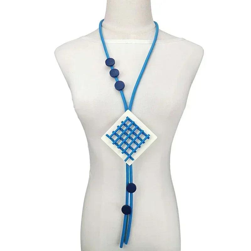 Ukebay new pendant necklace women handmade jewelry rubber necklaces long clothes chain statement accessories luxury