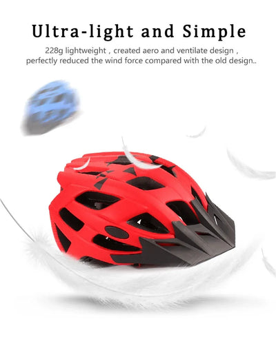 NEW Ultralight Bicycles Helmets Men Mountain Bike Helmet Integ-mold MTB Helmet With led Warning light Cycling Safely Cascos