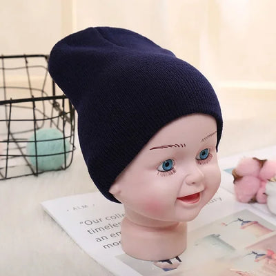 Solid Beanies Hat for Kids Baby Girls Boys Autumn Winter Caps Warm Soft Candy Knitted Bonnet Hats Skullies Toddler Children Cap