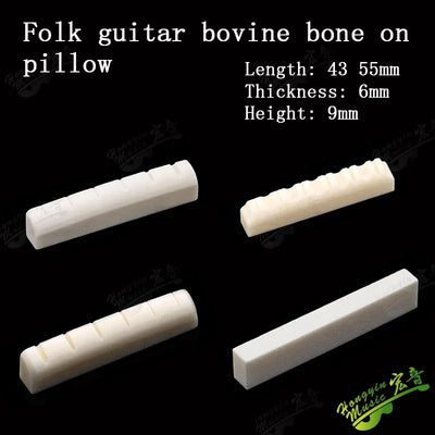 Acoustic guitar  and 4 5 6 7 12String Bass guitar nut slotted, upper and lower nuts slotted in various sizes Made of Bovine bone