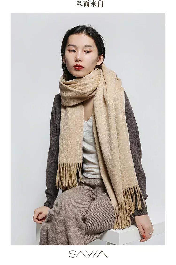 Soft cashmere big scarf for women shawl 200*70 cm real pashmina