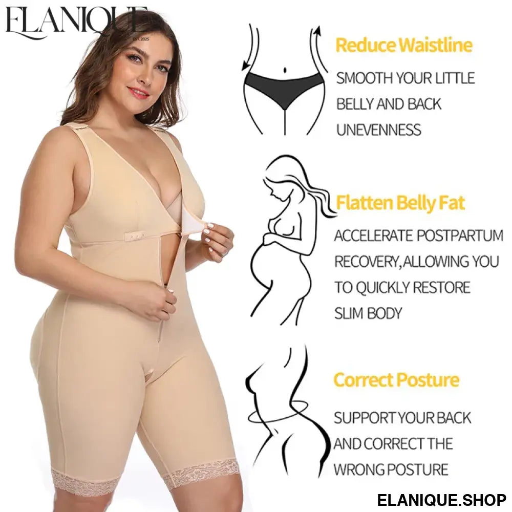 LILVIGOR Plus-Size Full Body Shaper – Postpartum Waist Trainer Corset with Butt Lifter, Sizes S–6XL
