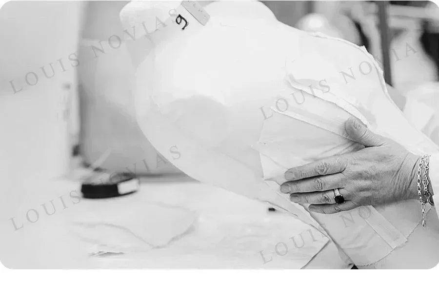 Luxury wedding exquisite satin bridal gown