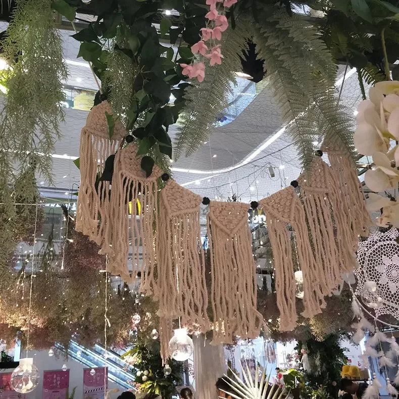 Wall Hanging Decoration Tassel Macrame Hand-Woven Tapestry Bohemian Boho Home Apartment Bedroom Livingroom Hotel Shop Mall Decor