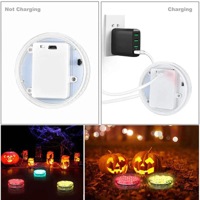 13 LEDs Magnetic Submersible LED Light Waterproof Underwater Light USB Rechargeable Swimming Pool Night Lamp With Suction Cups