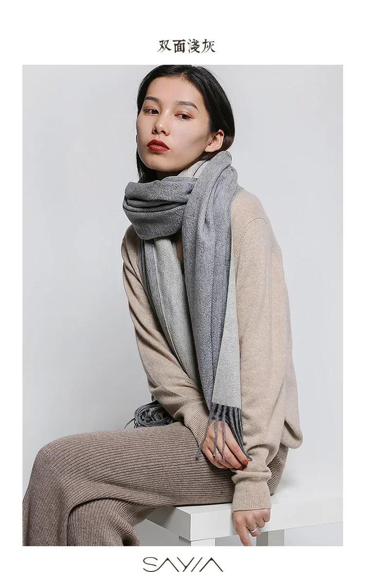 Soft cashmere big scarf for women shawl 200*70 cm real pashmina