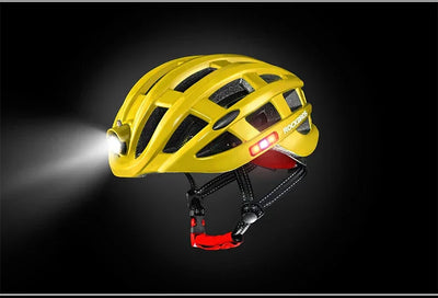 ROCKBROS Bicycle Helmets Ultralight Cycling Helmet Mountain Road Bike Helmet With Glowing Headlight Warning Light Safety Cap