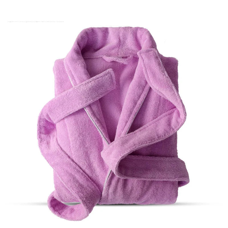 100% Cotton Toweling Terry Robe Lovers Soft Bath Robe Men And Women
