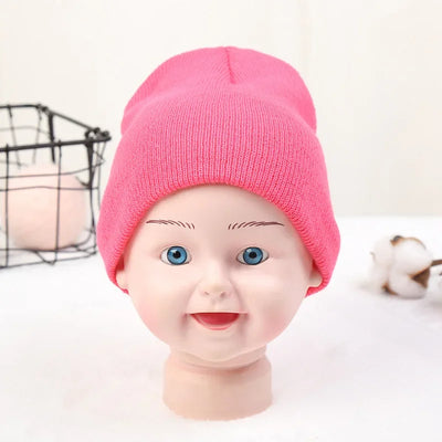 Solid Beanies Hat for Kids Baby Girls Boys Autumn Winter Caps Warm Soft Candy Knitted Bonnet Hats Skullies Toddler Children Cap