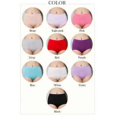 New Soft Women's Bamboo Fiber Panties Sexy Underwear High-Rise Briefs Solid Color Everyday Underpants Ladies Big Size Lingerie