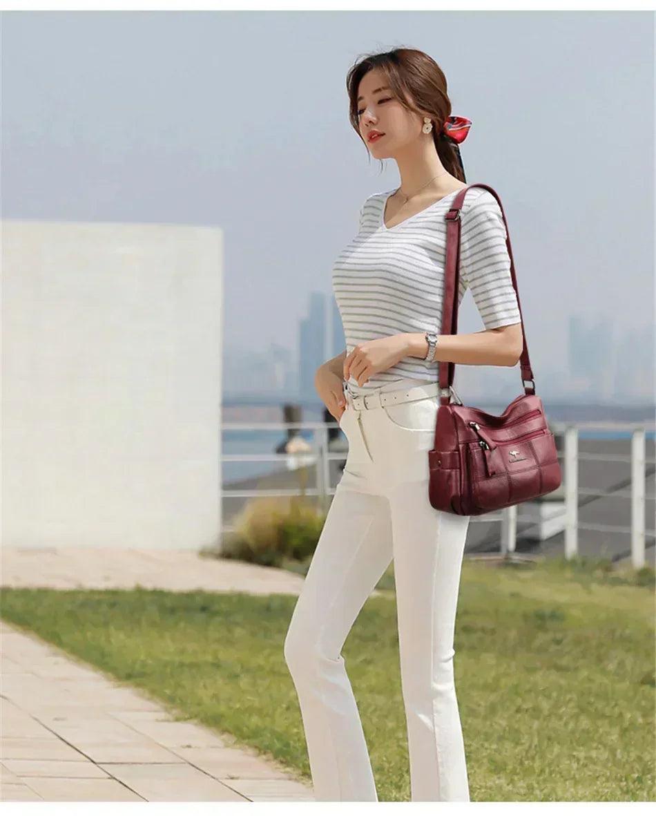 Genuine brand leather sac luxury handbags purse women bags designer shoulder crossbody messenger female 2021 waterproof