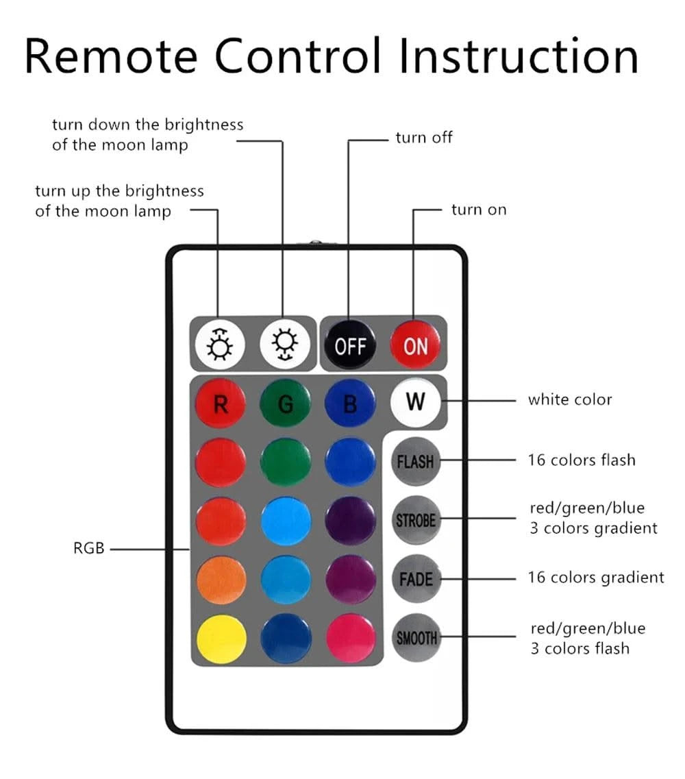 Customized 3D Printing Moon Lamp Personalized Photo Text Night Light USB Rechargeable Gift for Birthday Mother's Valentine Day