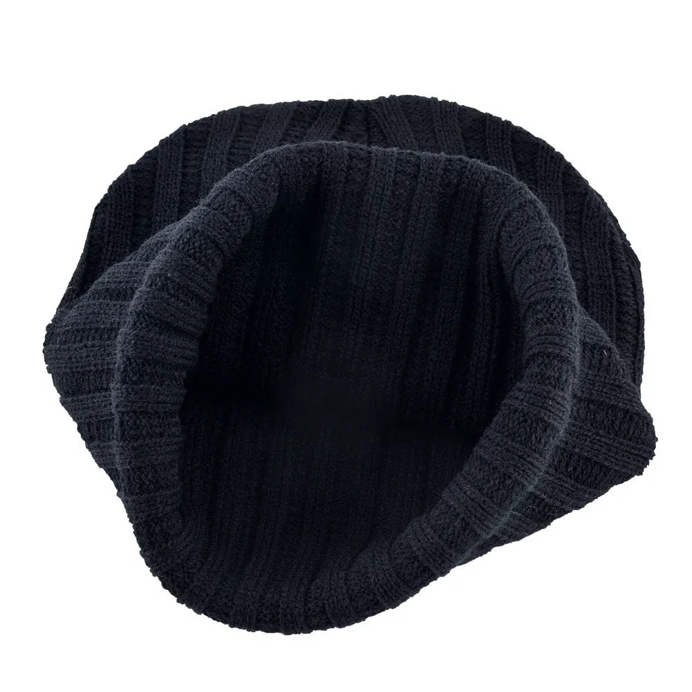Knitted Beanies Hat Men Women Streetwear Hip Hop Skullies Beanies With Patch Boys Girls Knitting Solid Color Bonnet Hats Cap