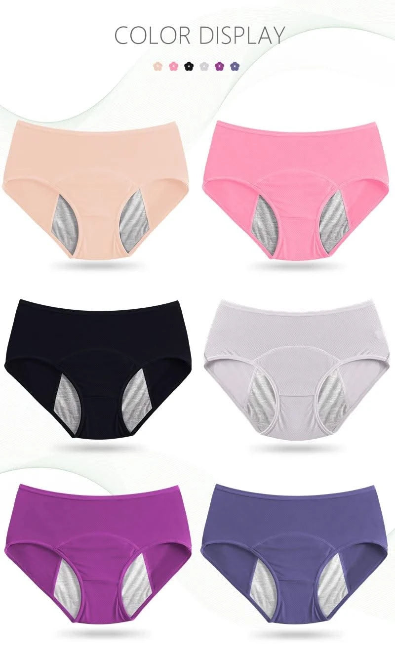3pcs/Set Leak Proof Menstrual Panties Women Period Underwear Sexy Pants Physiological Underwear Plus Size Waterproof Briefs