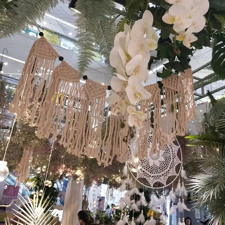 Wall Hanging Decoration Tassel Macrame Hand-Woven Tapestry Bohemian Boho Home Apartment Bedroom Livingroom Hotel Shop Mall Decor