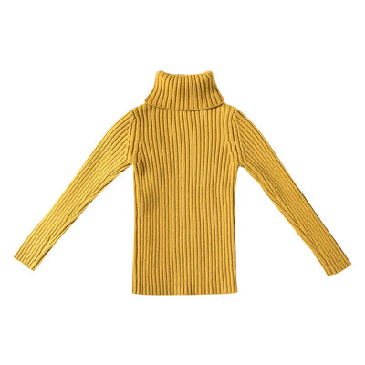 Girls Sweaters Turtleneck Solid Color Knitting Sweater Autumn Children Clothing White Pullover Kids Tops 2t 3t 4t 8 12 13 Years