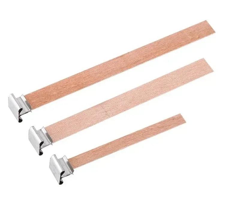 30pcs wooden candle wicks making set with clip base naturally smokeless wood core for diy jar tools