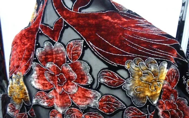 Fashion black peacock velvet scarf women shawl ponchos bandanas