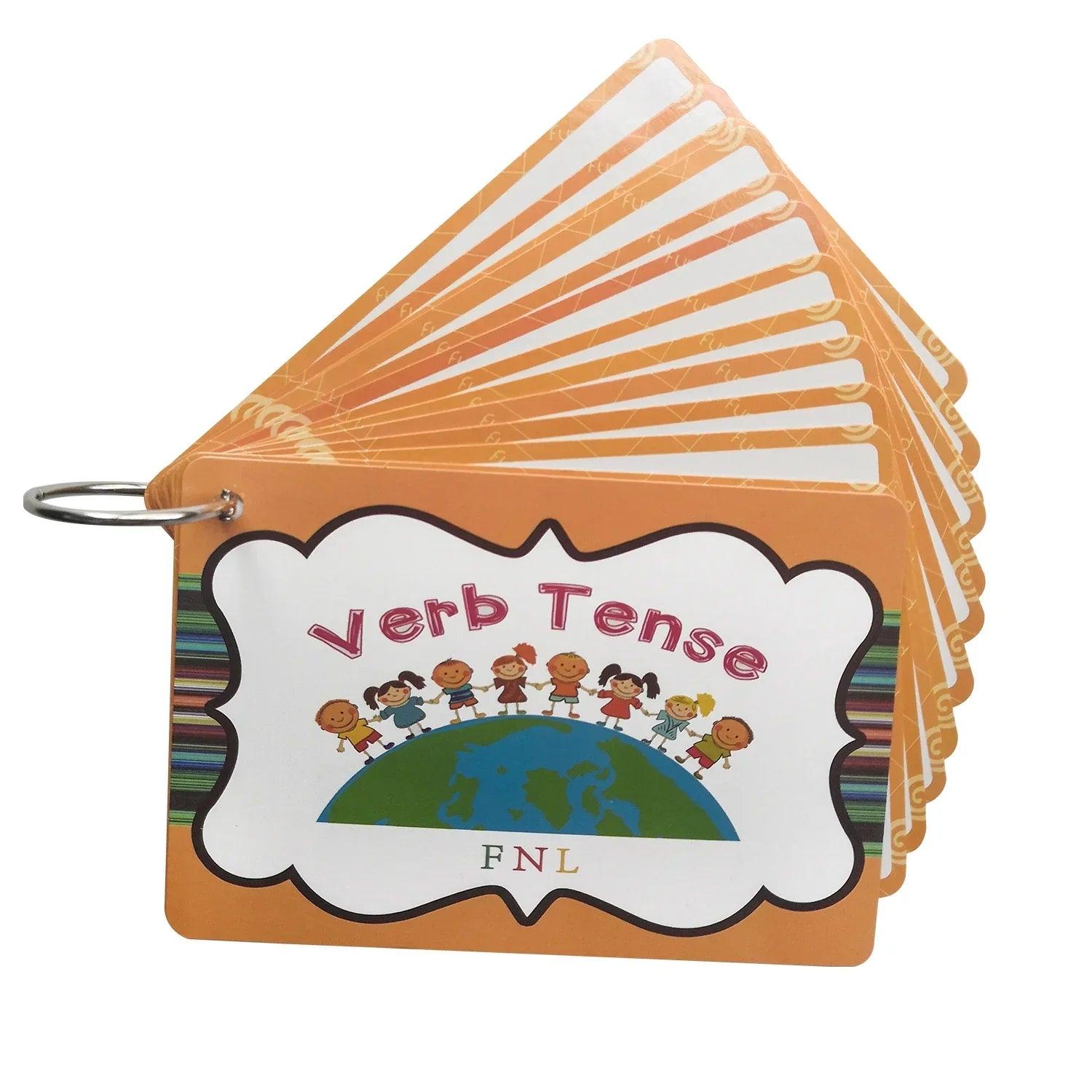 24 groups/set verb tense flash card leaning english word picture cards educational toys for children games classroom
