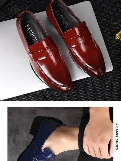 Handmade Leather Men Dress Shoes Fashion Party And Wedding Men'S Loafers Casual Shoes Men Driving Shoes