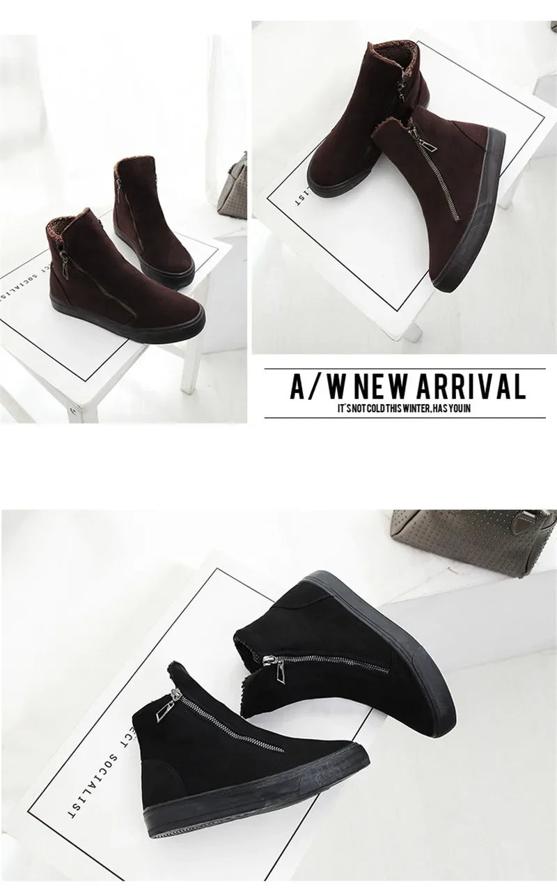 TIMETANG winter snow boots for women winter shoes with warm plush zipper for cold winter fashion boots for women brand Sweet