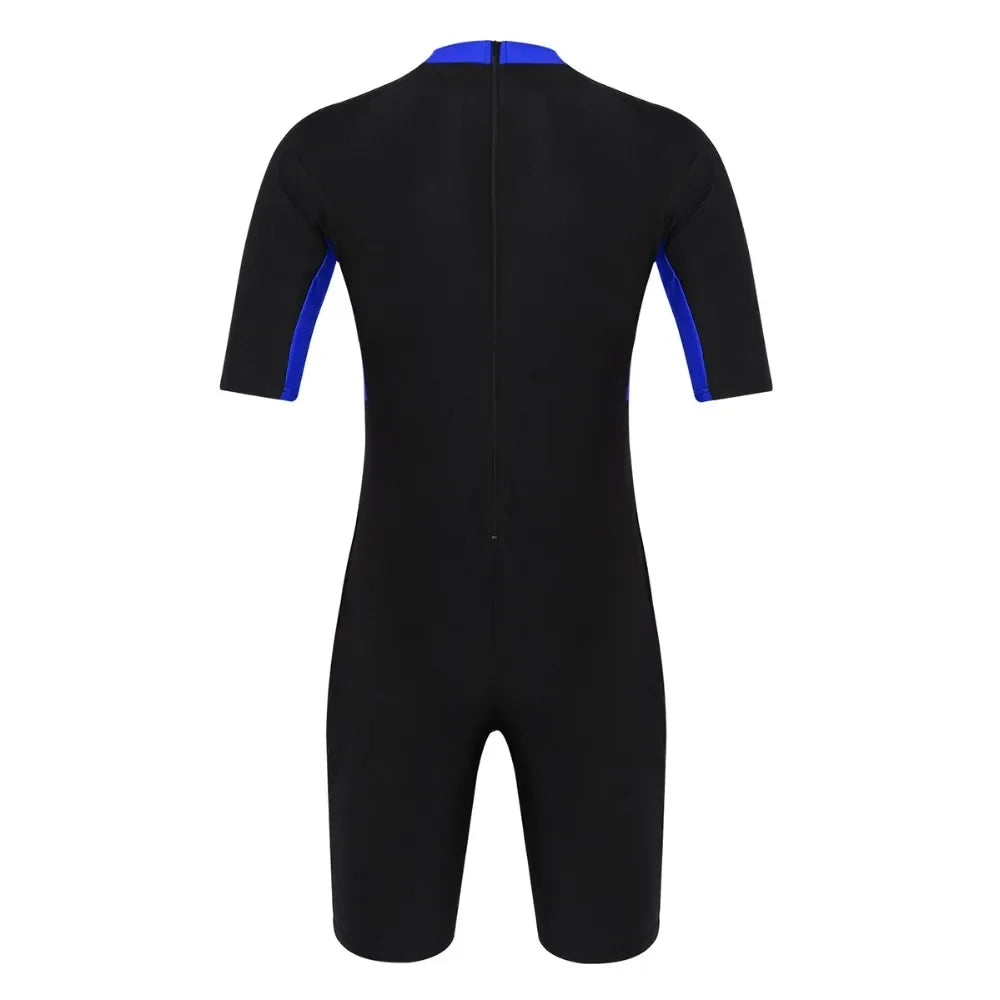 Swimwear Mens Leotard Swimsuit Shorty Wetsuit Diving Swimming Snorkeling Surfing Scuba Swim Bodysuit Jumpsuit Warm Swimwear