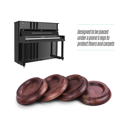 4pcs/Set Upright Piano Caster Cups Coaster Solid Wood with Anti-slip EVA Pad Piano Accessories