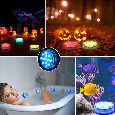 13 LEDs Magnetic Submersible LED Light Waterproof Underwater Light USB Rechargeable Swimming Pool Night Lamp With Suction Cups