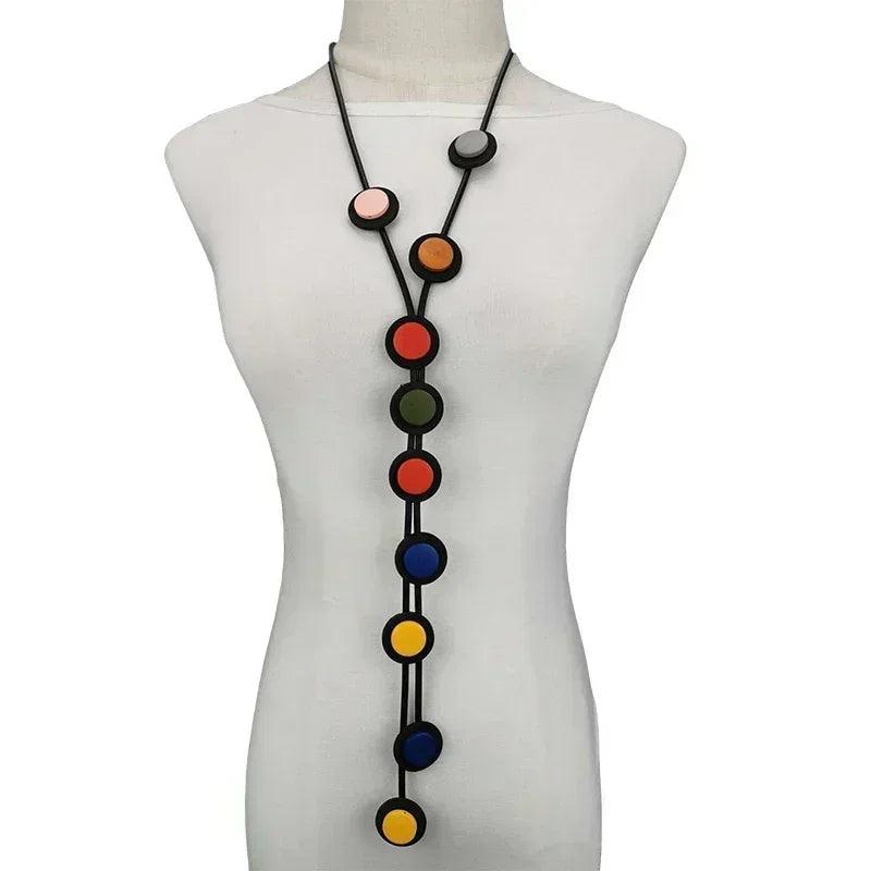 Ukebay new pendant necklace women handmade jewelry rubber necklaces long clothes chain statement accessories luxury