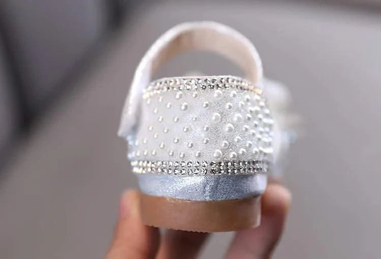 Children's  Comfortable  Princess Shoes | Kids Flat Shoes With Glittery Bow | Little Girl's Spring/Summer Fashion Sandals