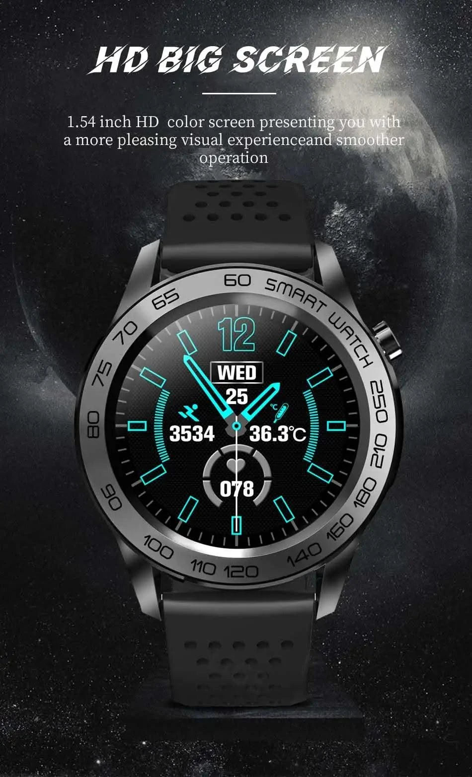 LIGE GPS Sport Track Recording Men Steel Band Smart Watch Body Temperature Activity Sport Fitness SmartWatches  Men Waterproof