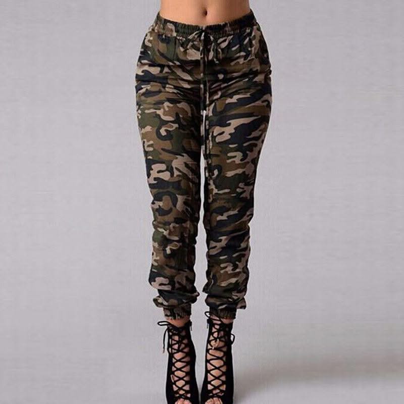 New Women Camo Cargo High Waist Hip Hop Trousers Pants Military Army Combat Camouflage Long Pants Hot Capris Plus Size S-2XL New