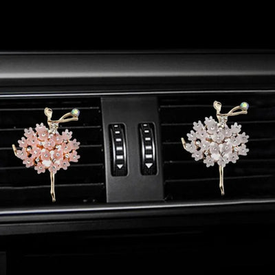 Car Aroma Diffuser Fragrance For Car Flavoring Air Fresheners Auto Perfume Car Smell Vent Clip Ballet Bling Car Accessory Girls