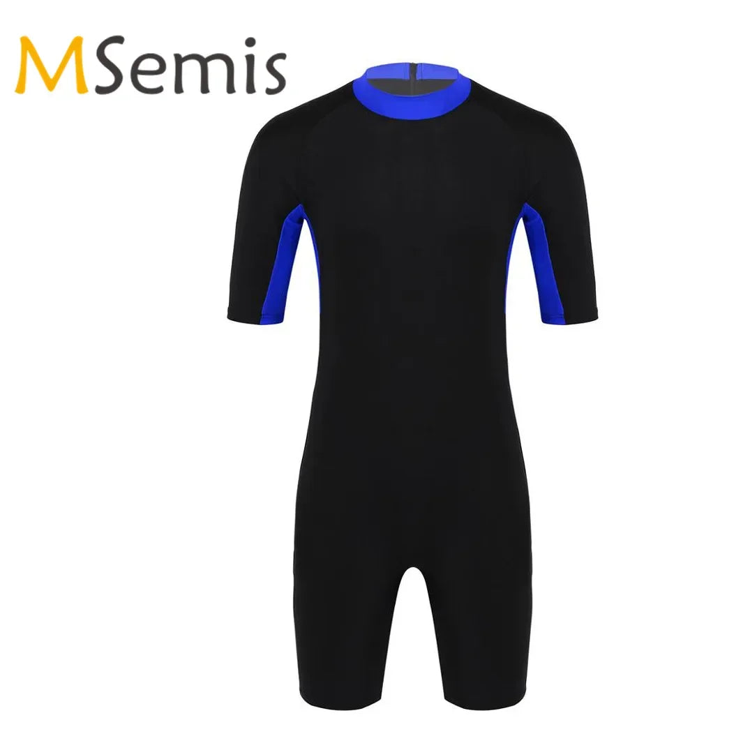 Swimwear Mens Leotard Swimsuit Shorty Wetsuit Diving Swimming Snorkeling Surfing Scuba Swim Bodysuit Jumpsuit Warm Swimwear