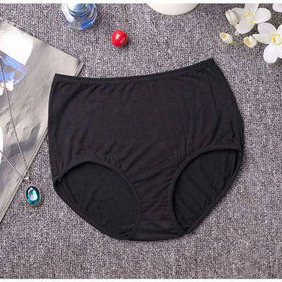 New Soft Women's Bamboo Fiber Panties Sexy Underwear High-Rise Briefs Solid Color Everyday Underpants Ladies Big Size Lingerie