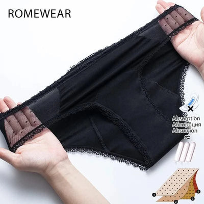 Women Menstrual Period Panties Underwear 4 Layers Plus Size Heavy Flow Absorbency Leakproof Physiological Sanitary Lingerie