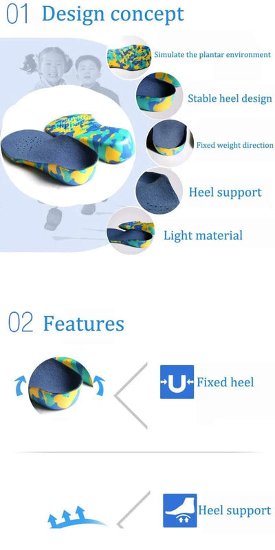 Orthopedic Insoles for Shoes Flat Foot Arch Support Kids Children Soles Sports Breathable Pads Correction insole Accessories