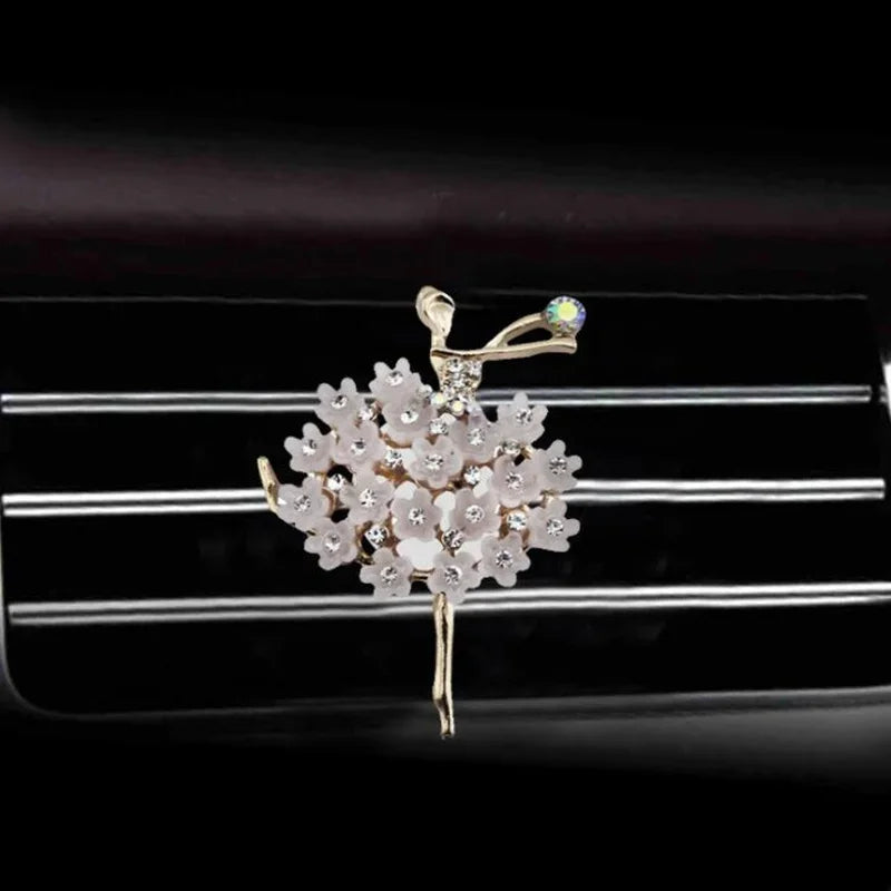 Car Aroma Diffuser Fragrance For Car Flavoring Air Fresheners Auto Perfume Car Smell Vent Clip Ballet Bling Car Accessory Girls