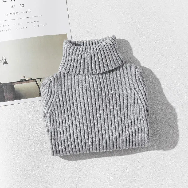 Girls Sweaters Turtleneck Solid Color Knitting Sweater Autumn Children Clothing White Pullover Kids Tops 2t 3t 4t 8 12 13 Years