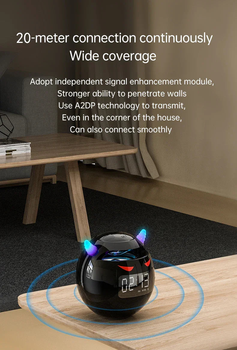 Bluetooth Speaker audio with LED Digital Alarm Clock Music Player Wireless Ball Shape Clock Speaker Mini  Speaker Alarm clock