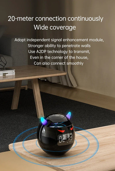 Bluetooth Speaker audio with LED Digital Alarm Clock Music Player Wireless Ball Shape Clock Speaker Mini  Speaker Alarm clock