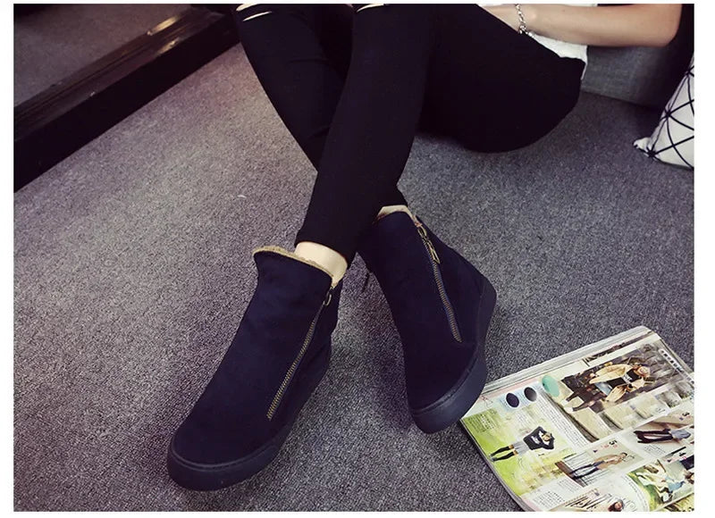 TIMETANG winter snow boots for women winter shoes with warm plush zipper for cold winter fashion boots for women brand Sweet