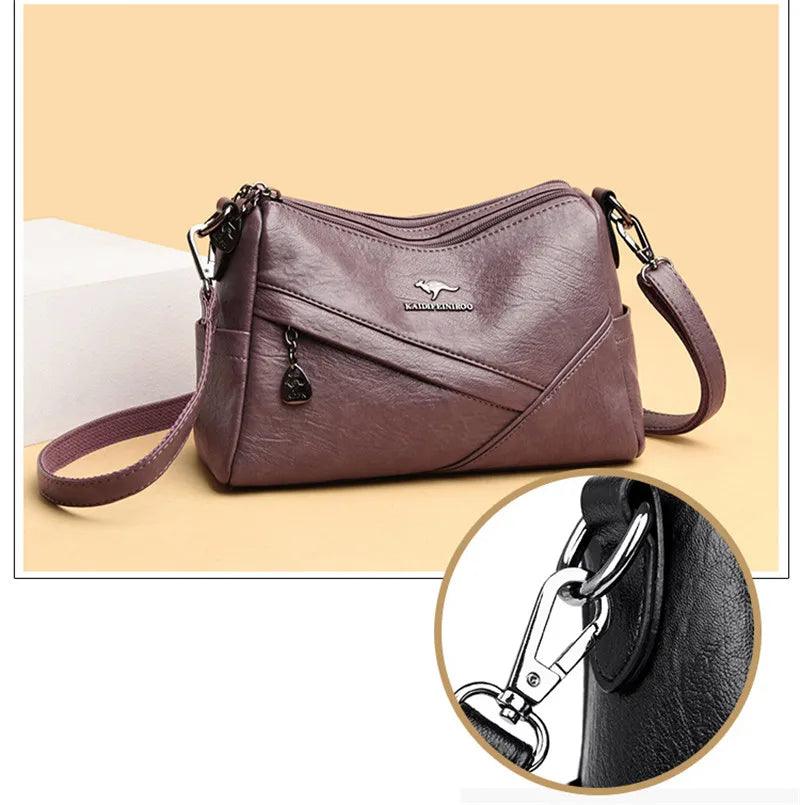 Designer luxury handbags 2024 new vintage soft leather tote bags for women multi-pocket shoulder messenger high quality