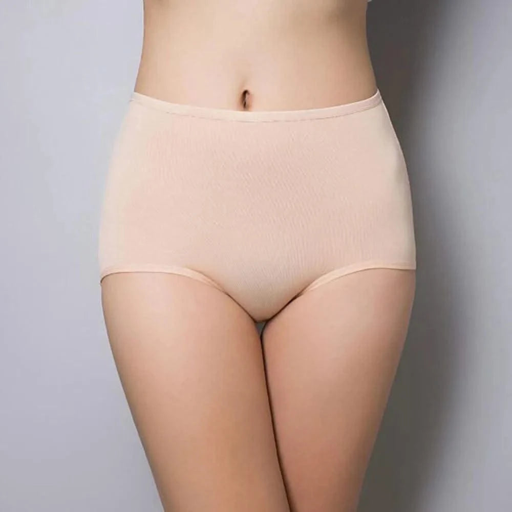 New Soft Women's Bamboo Fiber Panties Sexy Underwear High-Rise Briefs Solid Color Everyday Underpants Ladies Big Size Lingerie