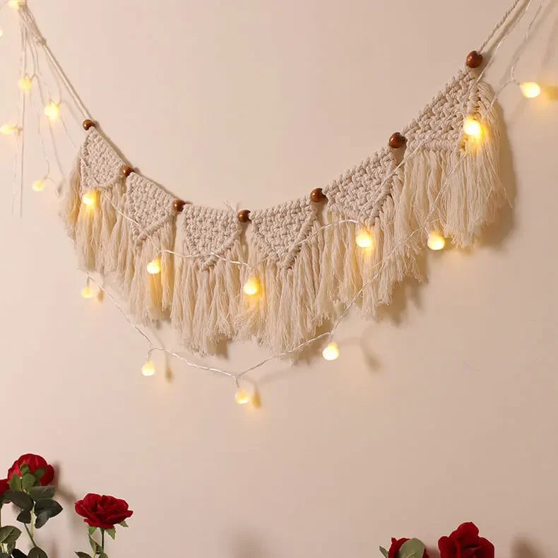 Wall Hanging Decoration Tassel Macrame Hand-Woven Tapestry Bohemian Boho Home Apartment Bedroom Livingroom Hotel Shop Mall Decor